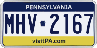 PA license plate MHV2167