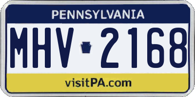 PA license plate MHV2168