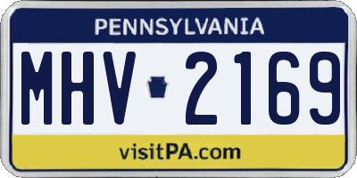 PA license plate MHV2169