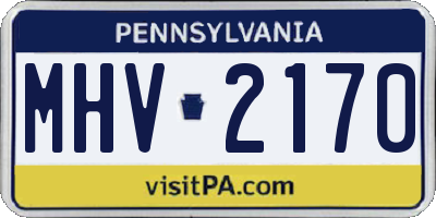 PA license plate MHV2170
