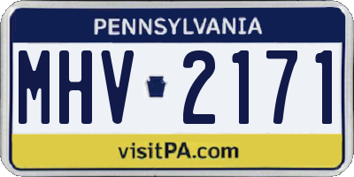 PA license plate MHV2171