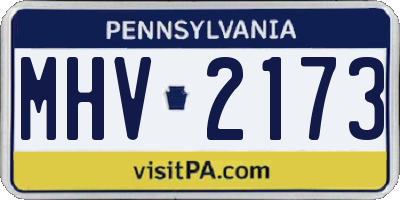 PA license plate MHV2173
