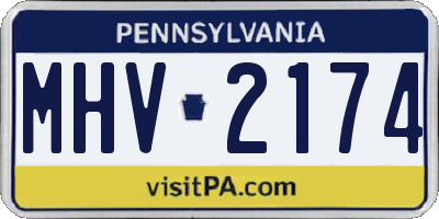 PA license plate MHV2174
