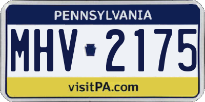 PA license plate MHV2175