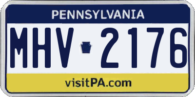 PA license plate MHV2176