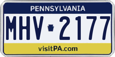 PA license plate MHV2177
