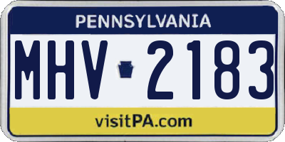 PA license plate MHV2183
