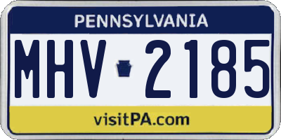 PA license plate MHV2185
