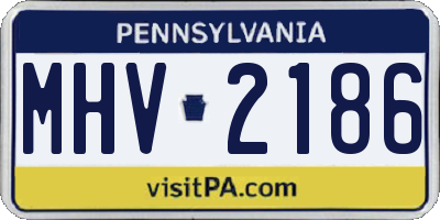PA license plate MHV2186