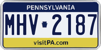 PA license plate MHV2187