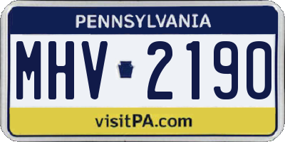 PA license plate MHV2190