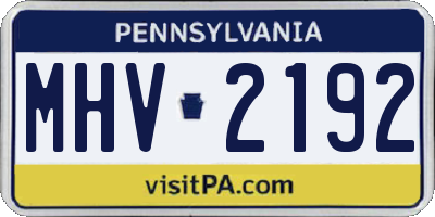 PA license plate MHV2192