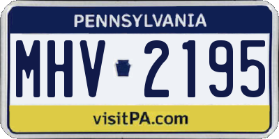 PA license plate MHV2195