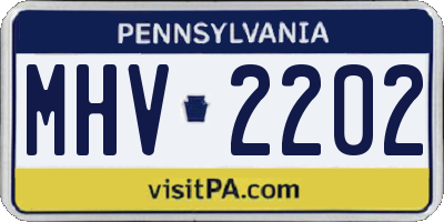 PA license plate MHV2202