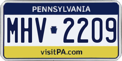 PA license plate MHV2209