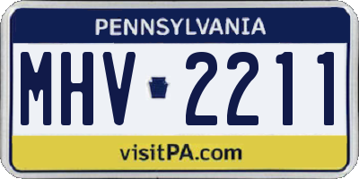 PA license plate MHV2211