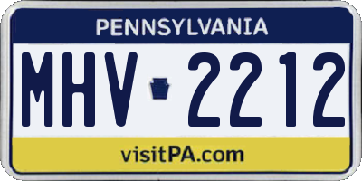 PA license plate MHV2212