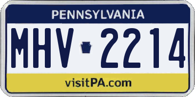 PA license plate MHV2214