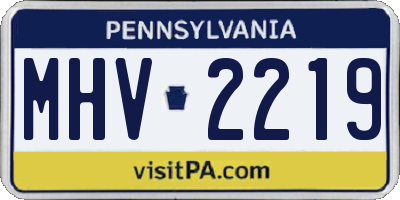 PA license plate MHV2219