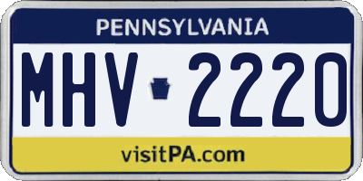 PA license plate MHV2220