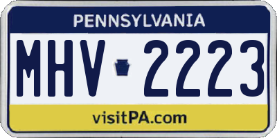 PA license plate MHV2223