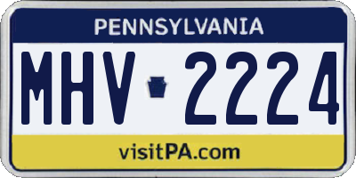 PA license plate MHV2224