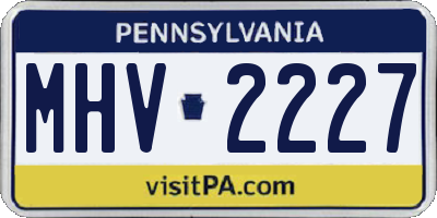 PA license plate MHV2227