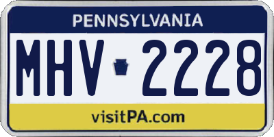 PA license plate MHV2228