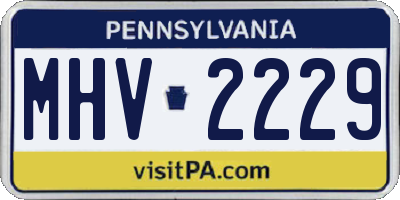 PA license plate MHV2229