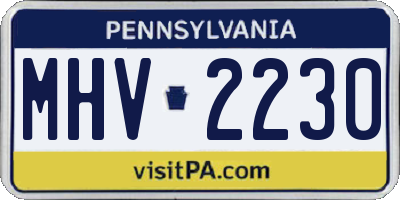 PA license plate MHV2230