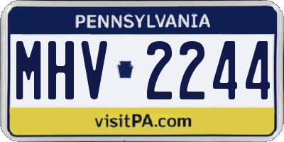 PA license plate MHV2244