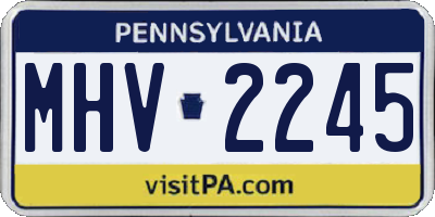 PA license plate MHV2245