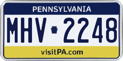 PA license plate MHV2248