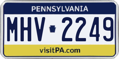 PA license plate MHV2249