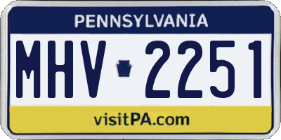 PA license plate MHV2251