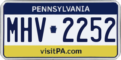 PA license plate MHV2252