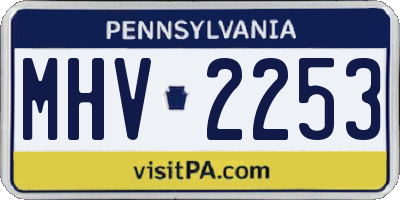 PA license plate MHV2253