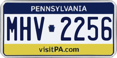 PA license plate MHV2256