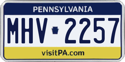 PA license plate MHV2257