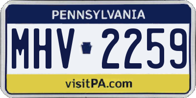 PA license plate MHV2259