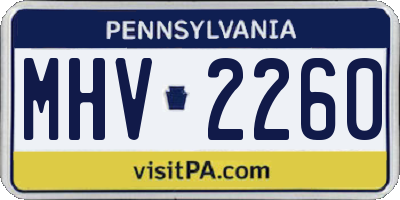 PA license plate MHV2260