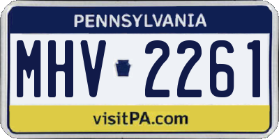 PA license plate MHV2261