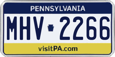 PA license plate MHV2266
