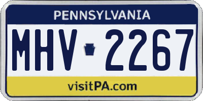 PA license plate MHV2267