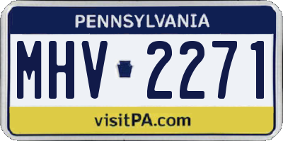 PA license plate MHV2271