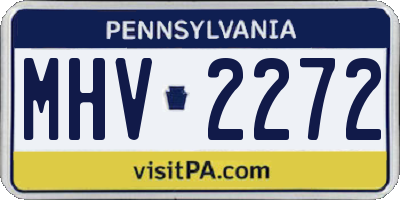 PA license plate MHV2272