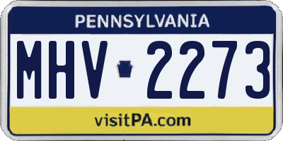PA license plate MHV2273