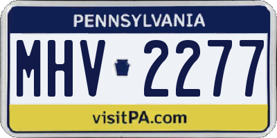 PA license plate MHV2277