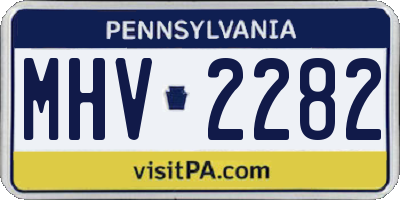 PA license plate MHV2282