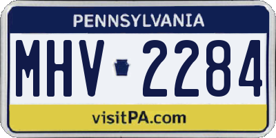 PA license plate MHV2284